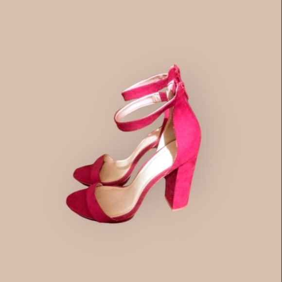 NEW Wild Diva Suede Open Toe Ankle Strap Stiletto Platform Pump Sandals, Sz 9 - Picture 1 of 5
